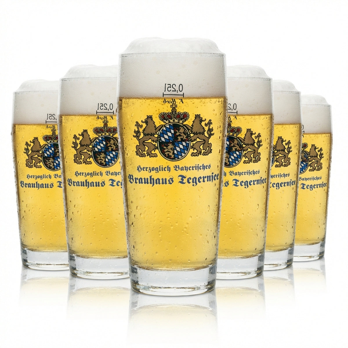 6x Tegernsee Bier Glas 0,25l Becher Sahm