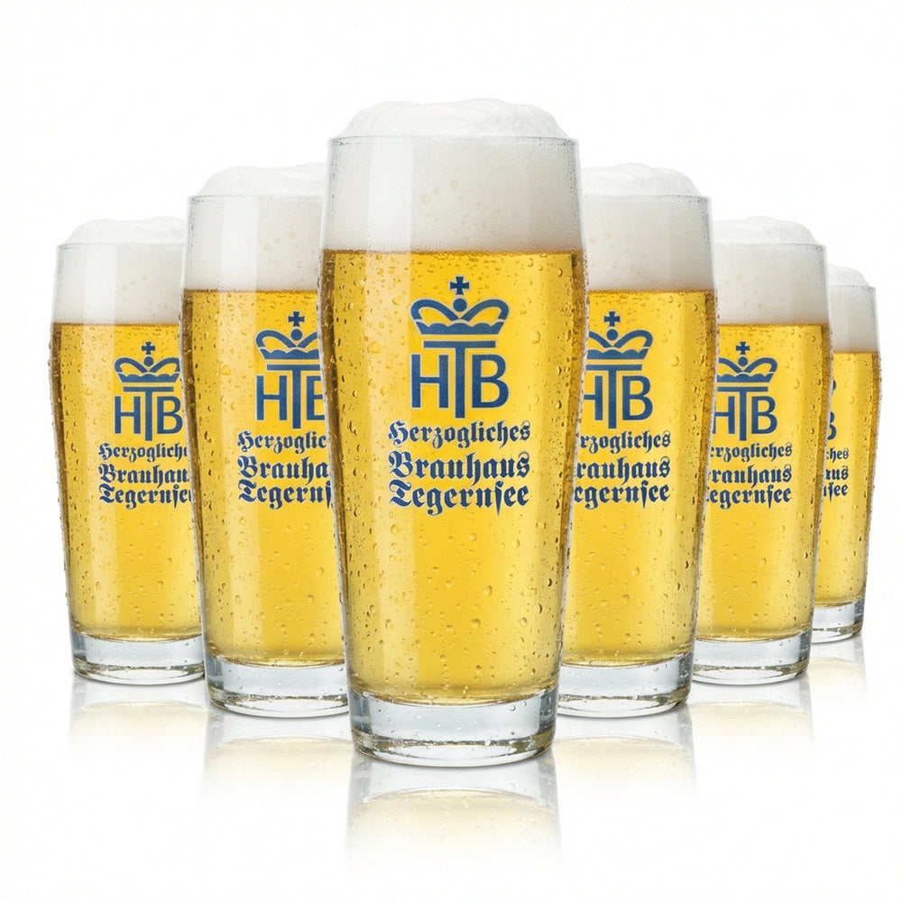 6x Tegernsee Bier Glas 0,5l Willi Becher F. Herb Helles Gläser Willy Brauerei