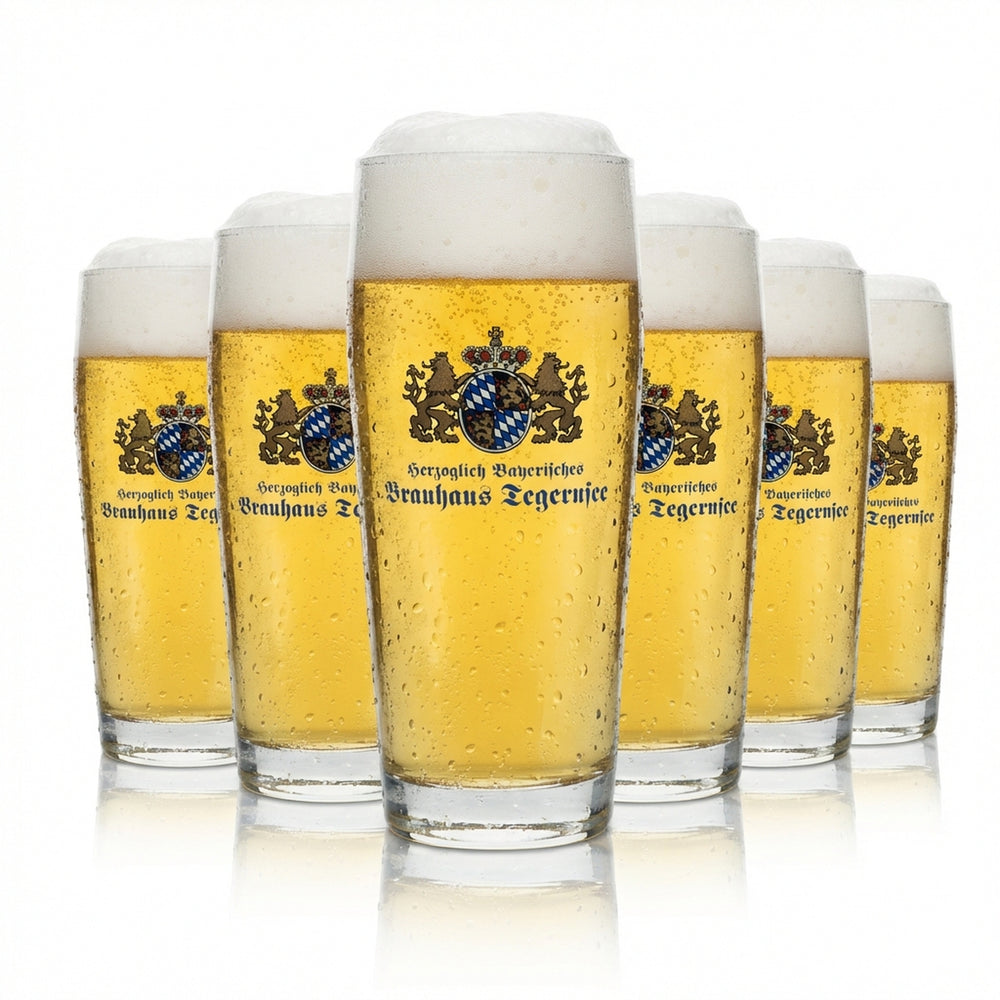 6x Tegernsee Bier Glas 0,5l Willi Sahm