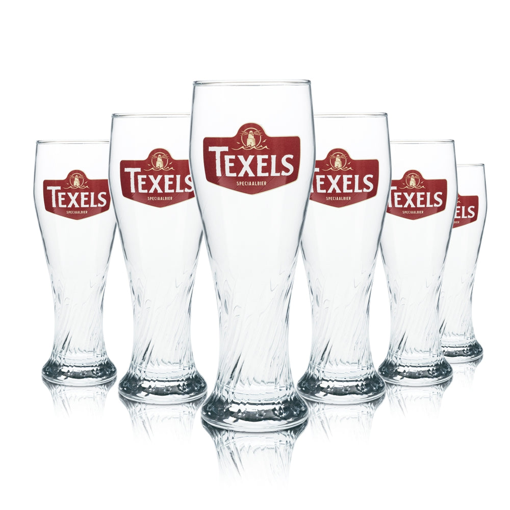 6x Texels Weißbierglas 0,3l Weizen Hefe Kontur Gläser Gastro Bar Kneipe Beer BEL