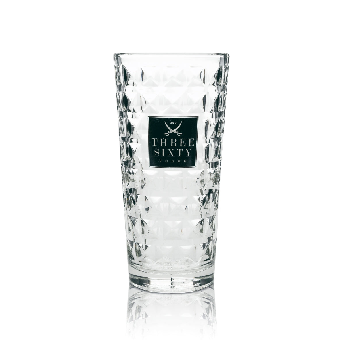6x Three Sixty Glas 0,33l Longdrink Cocktail Gläser Kristall Relief Gastro Eiche – Ansicht 3
