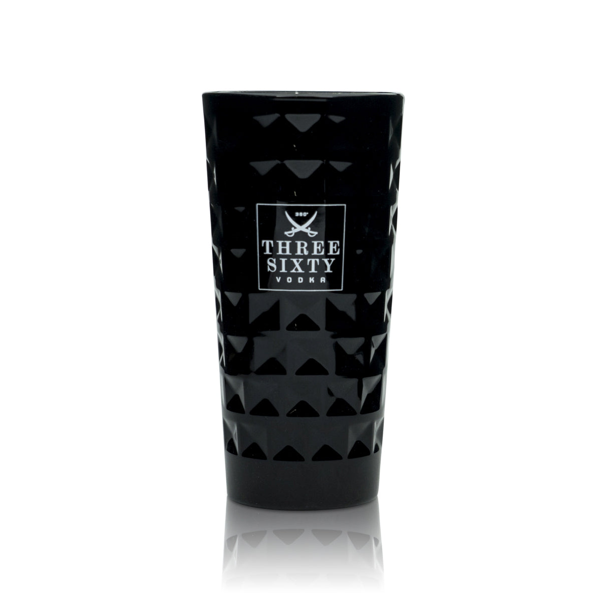 6x Three Sixty Vodka Glas 0,3l Longdrink Black-Edition Relief Gläser Cocktail – Ansicht 2