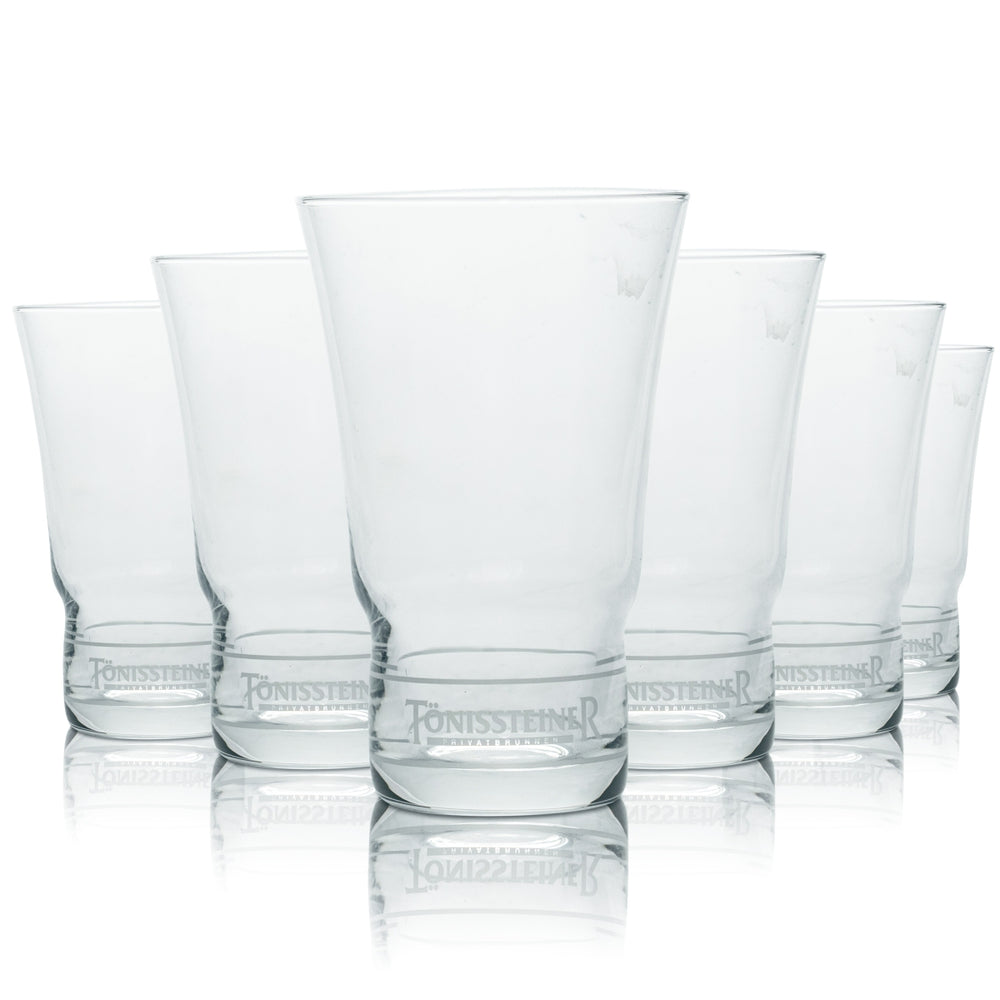 6x Tönissteiner Glas 0,24l Becher Tumbler Gläser Mineral Wasser Sprudel Soda