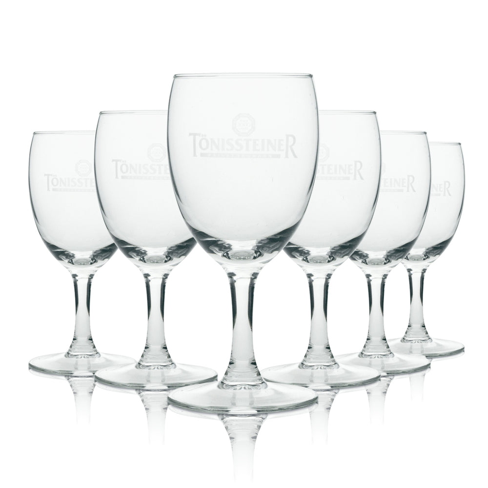 6x Tönissteiner Wasser Glas Kelch 19cl Rastal