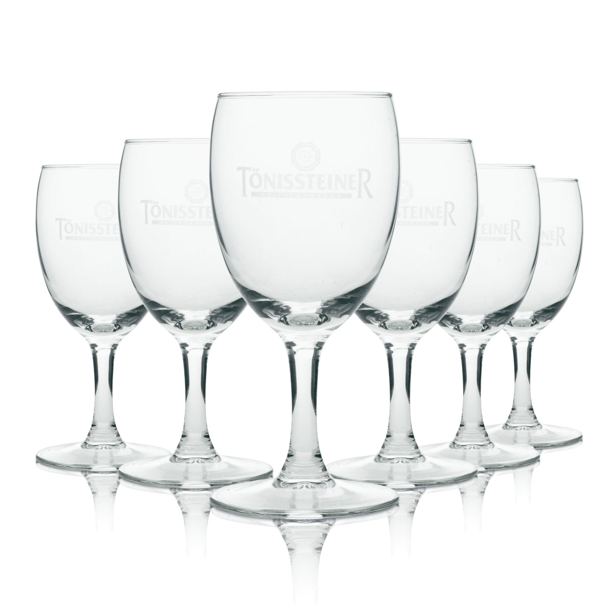 6x Tönissteiner Wasser Glas Kelch 19cl Rastal