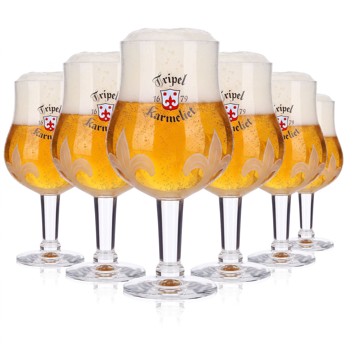 6x Tripel Karmeliet Bier Glas 0,25l Pokal Frostet Motiv Ritzenhoff