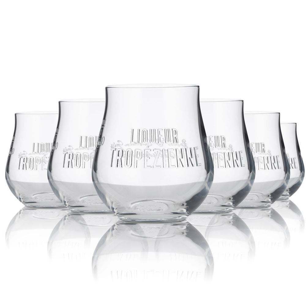 6x Tropezienne Tumbler Glas 0,1l Konturglas Premium Cremelikör St. Tropez Gläser Set