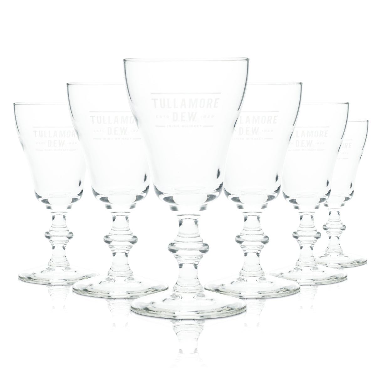 6x Tullamore Dew Whiskey Glas 0,15l Kelch Designstil Gläser Irish Single Malt