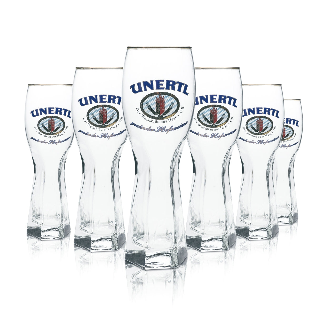 6x Unertl Weißbierglas 0,5l Hefe Weizen Kontur Gläser Bayern Brauerei Gastro Bar