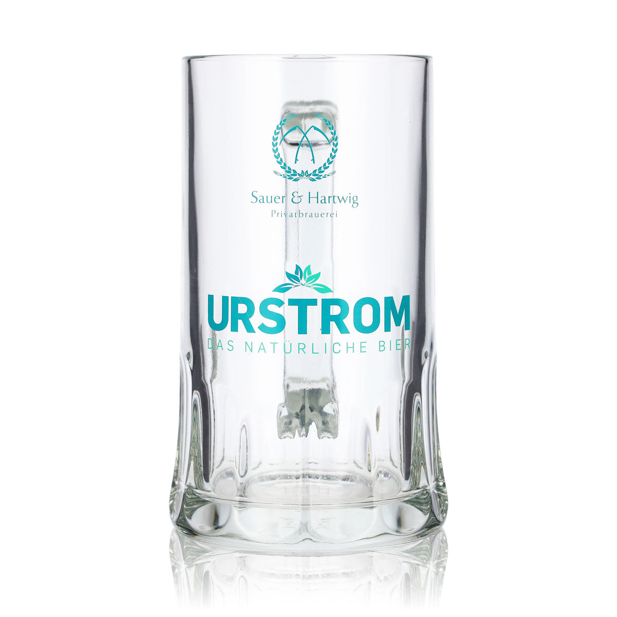 6x Urstrom Bier Glas 0,5l Krug türkises Logo Rastal Sauer Hartwig – Ansicht 2