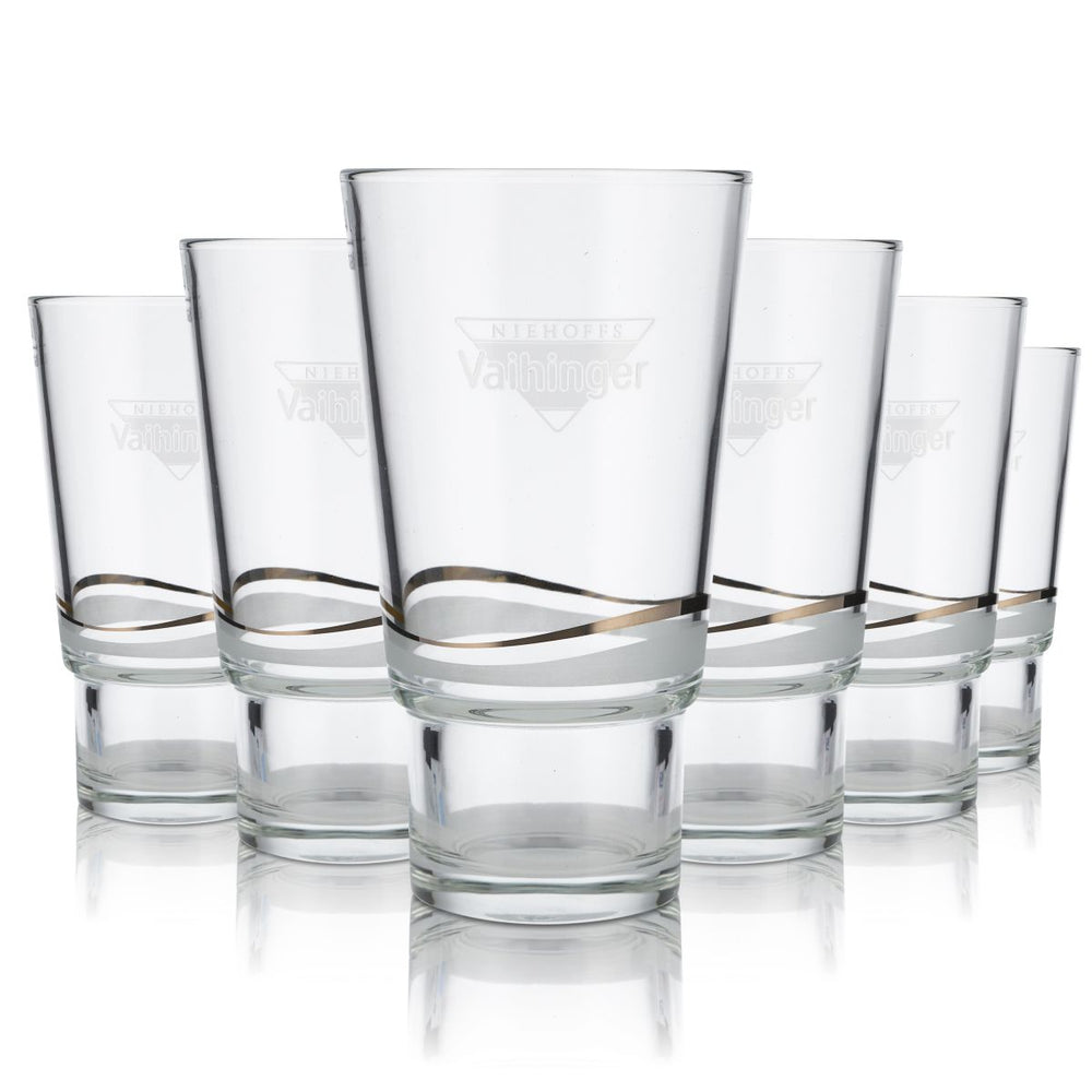 6x Vaihinger Glas 0,4l Mineralwasser Sprudel Becher Tumbler STACK Gläser Set