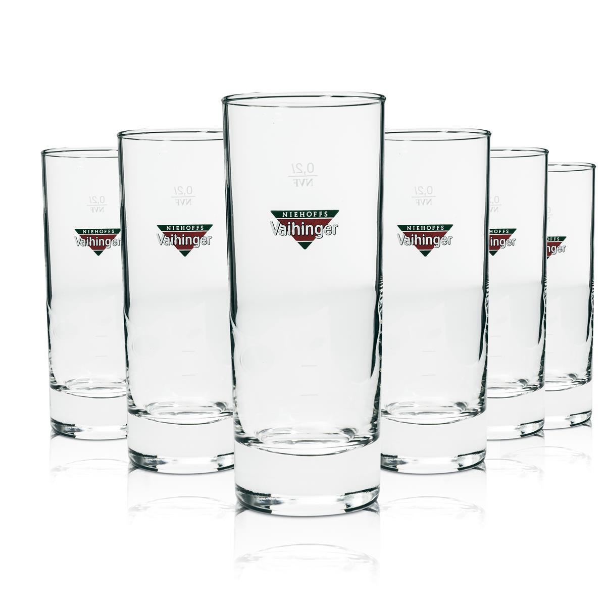6x Vaihinger Saft Glas 0,2l länglich