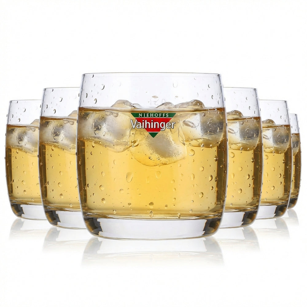 6x Vaihinger Saft Glas 0,3l Tumbler Saftgläser Farbiges Logo