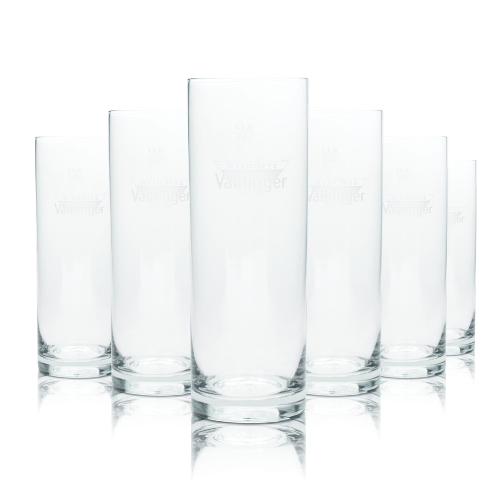6x Vaihinger Saft Wasser Glas 0,4l Becher Stange Rund Gläser Gastro Longdrink