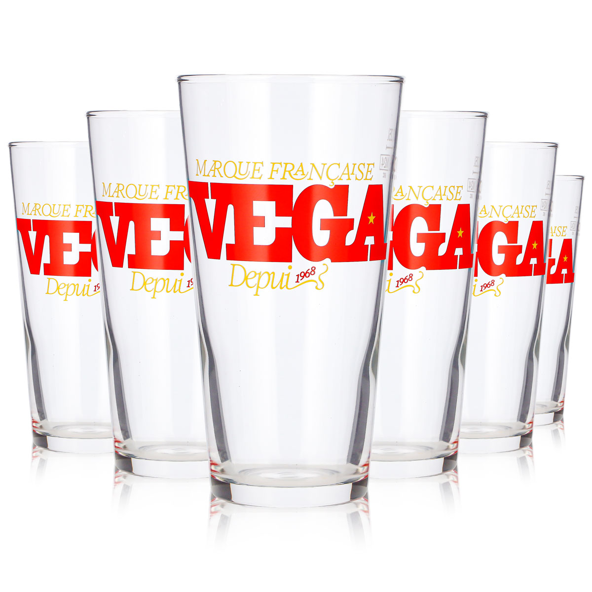 6x Vega Bier Glas 0,25l Becher Bierglas Willibecher Bierkrug Seidel (6er Set)