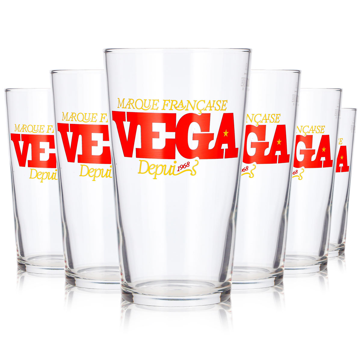 6x Vega Bier Glas 0,5l Becher Bierglas Willibecher Bierkrug Seidel (6er Set)