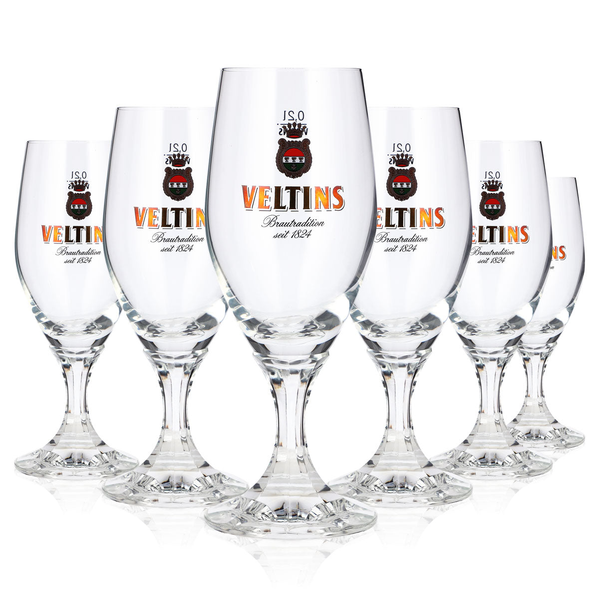 6x Veltins Bier Glas 0,2l Pokal seit 1824