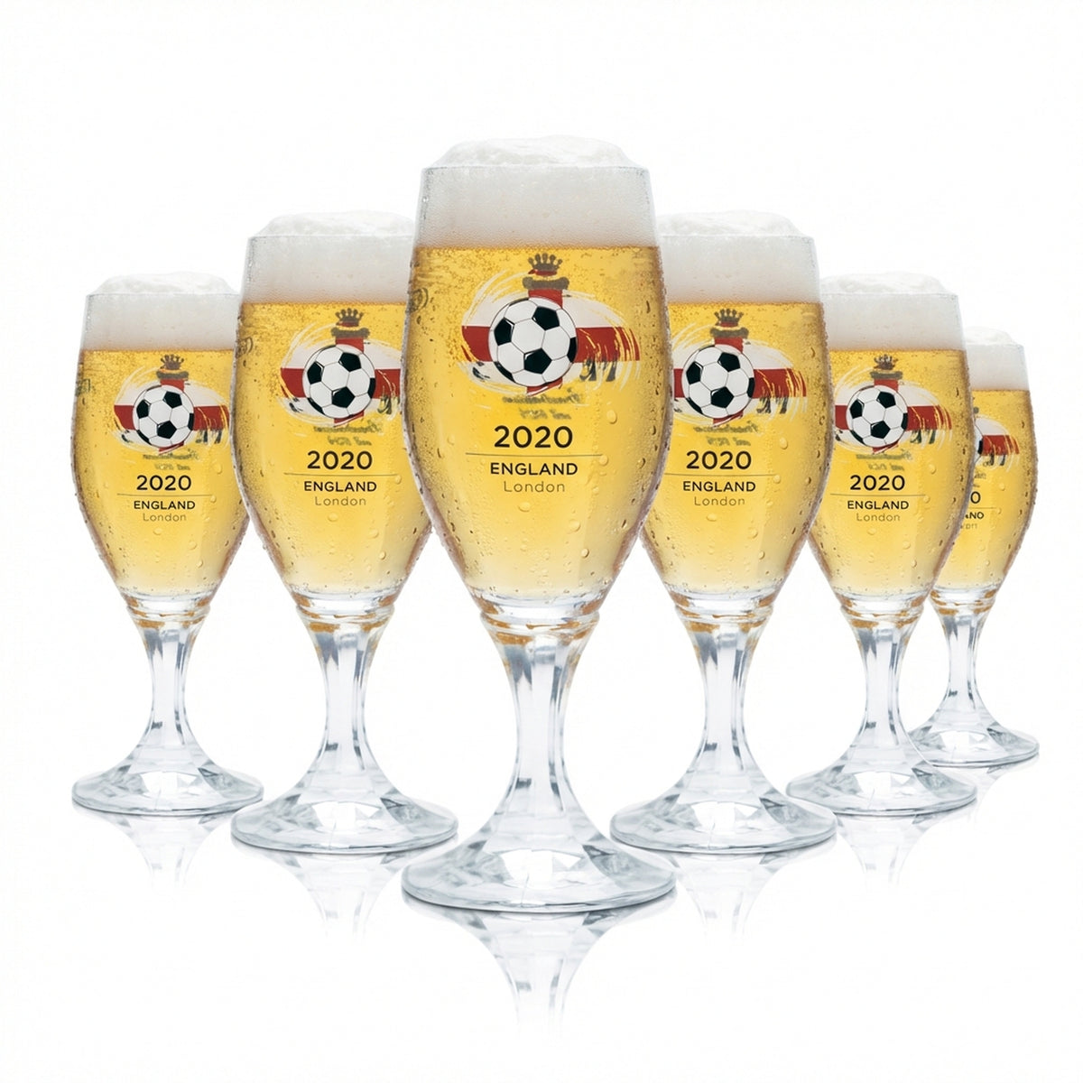 6x Veltins Glas 0,2l Bier Gläser Tulpe Pokal EM 2020 England Fußball Euro 24
