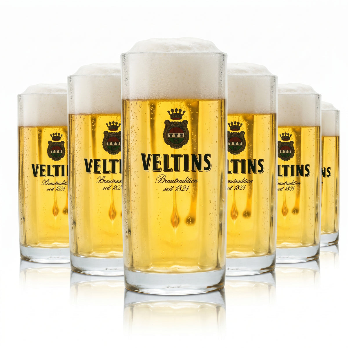 6x Veltins Glas 0,2l Kontur Bier Krug Pilsener Gläser Brauerei Gastro Geeicht V+ – Ansicht 2