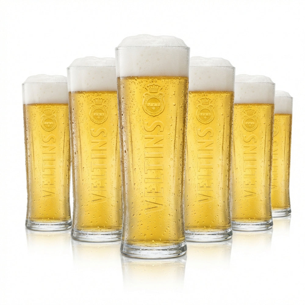 6x Veltins Glas 0,3l Bier Gläser Kontur Pokal Becher Geeicht Gastro Kneipe Pils
