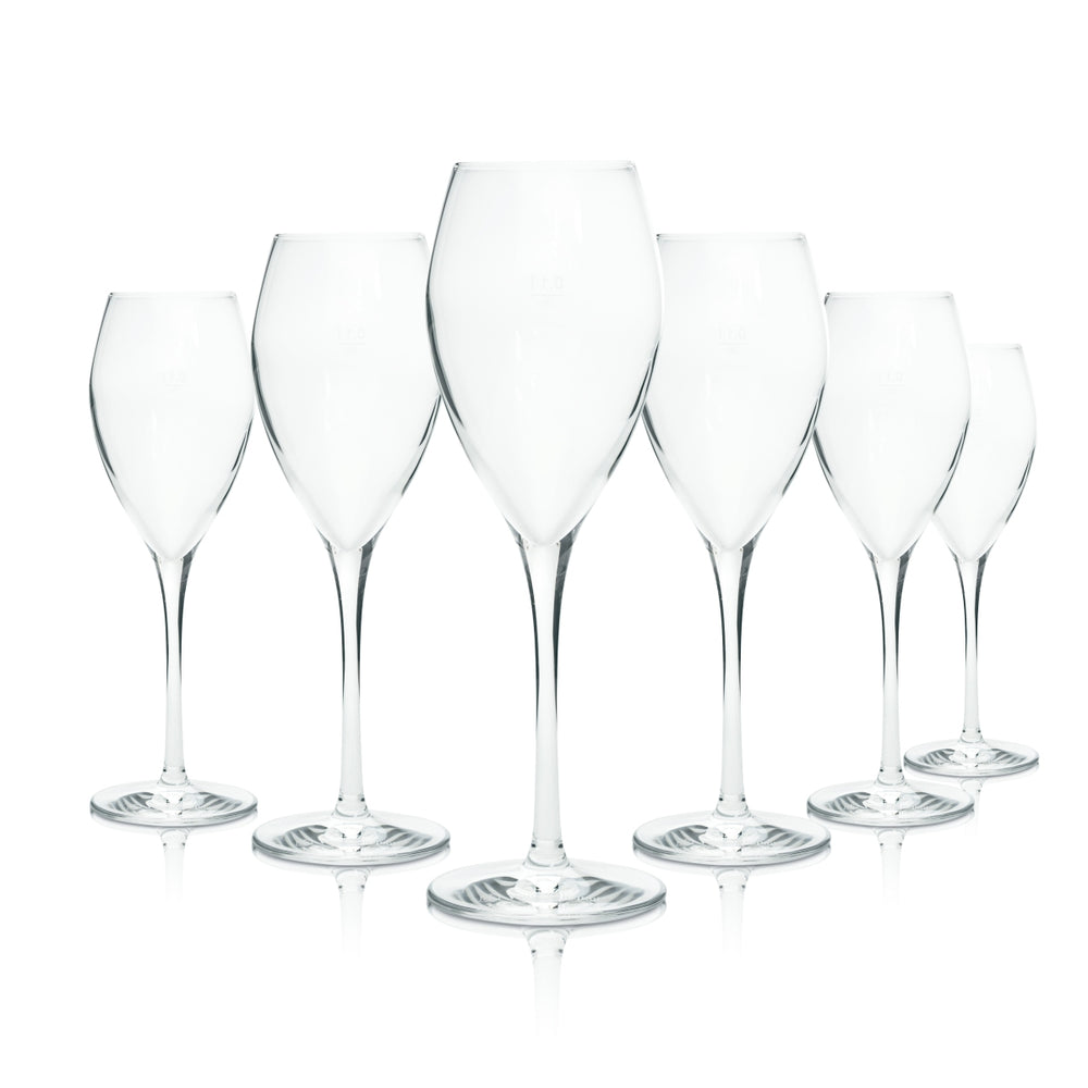 6x Veuve Clicquot Champagner Glas 0,1l Flöte Kelch Stielglas Gläser Gastro Edel