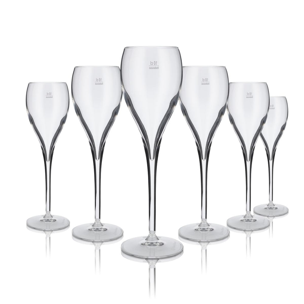6x Veuve Clicquot Glas 0,18l Champagner Kelchglas Gläser Set Sekt Secco Gastro