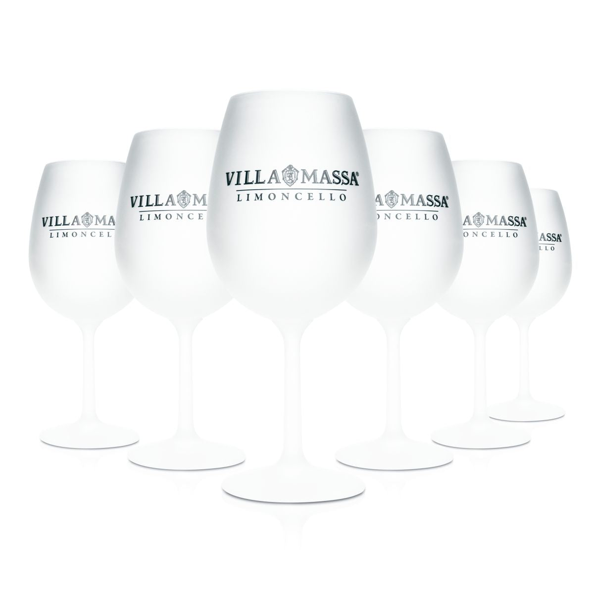 6x Villa Massa Glas 0,58l Satinierte Stielgläser Weingläser Limoncello Aperitif