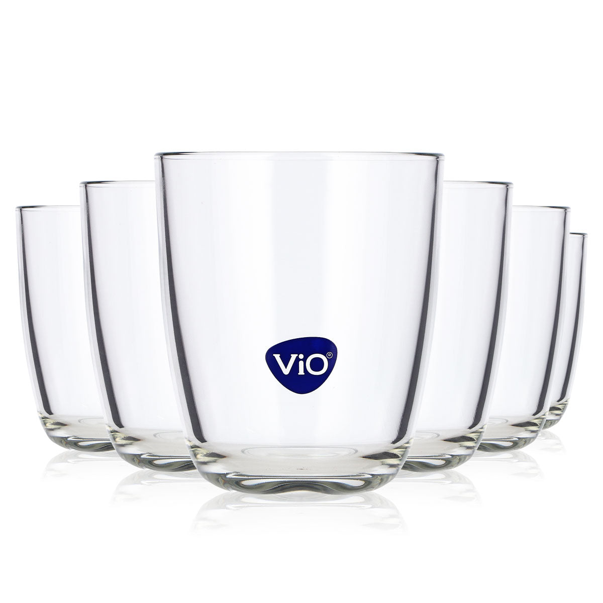 6x Vio Wasser Glas 0,55l Tumbler blaues Logo Whiskyglas Old Fashioned