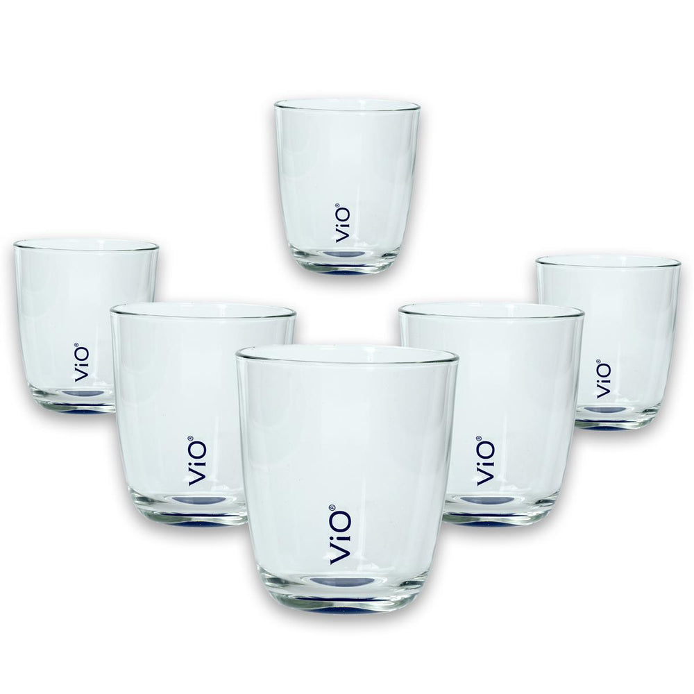 6x Vio Wasser Glas Tumbler Design blau