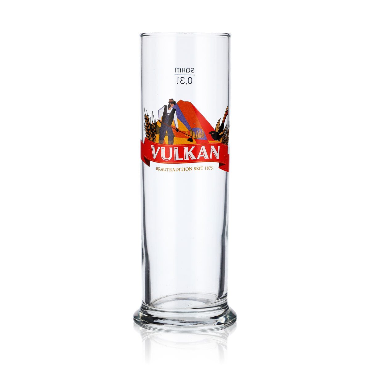 6x Vulkanbräu Bier Glas 0,3l Biergläser Stange Bierglas Rotes Banner – Ansicht 2