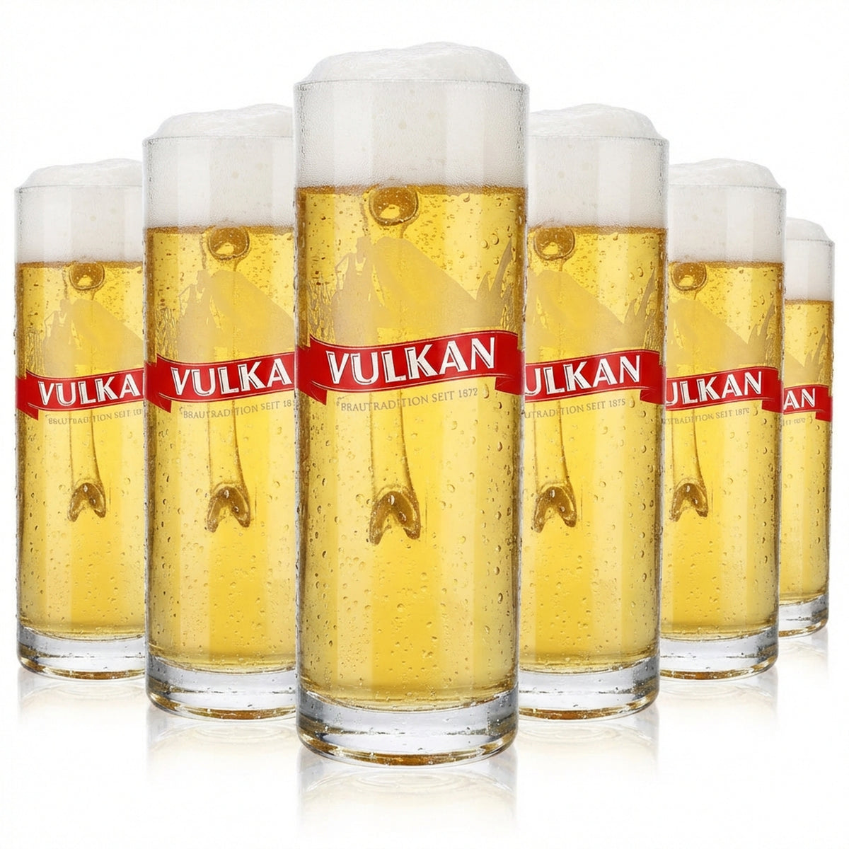 6x Vulkanbräu Bier Glas 0,3l Krug Bierseidel Bierhumpen Dallas