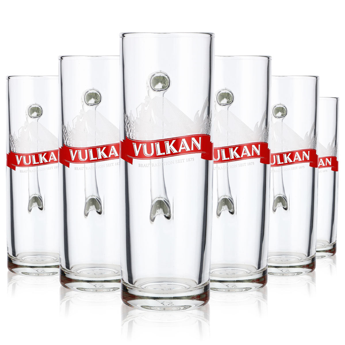 6x Vulkanbräu Bier Glas 0,3l Krug Bierseidel Bierhumpen Dallas – Ansicht 8