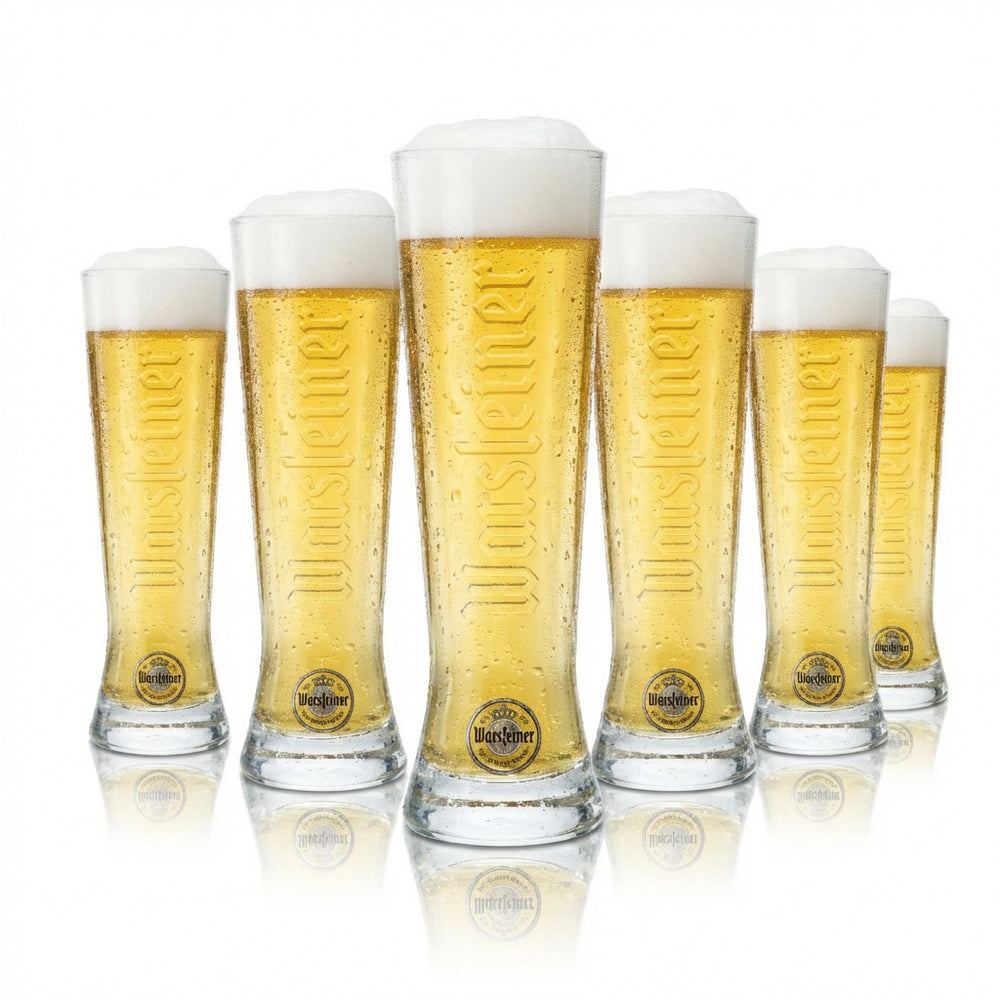 6x Warsteiner Bier Glas 0,25l Pokal Becher Tulpe Gläser Gastro Bar Kneipe Pils