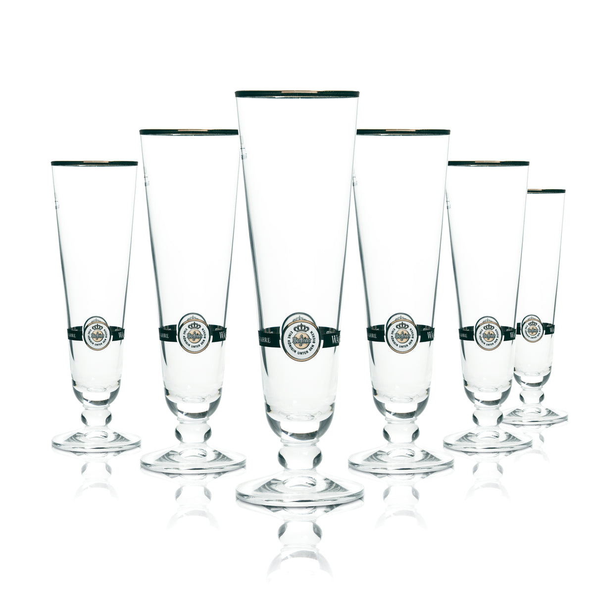 6x Warsteiner Bier Glas 0,2l Pokal Goldrand Pils Gläser Tulpe Stange Beer Brew – Ansicht 5