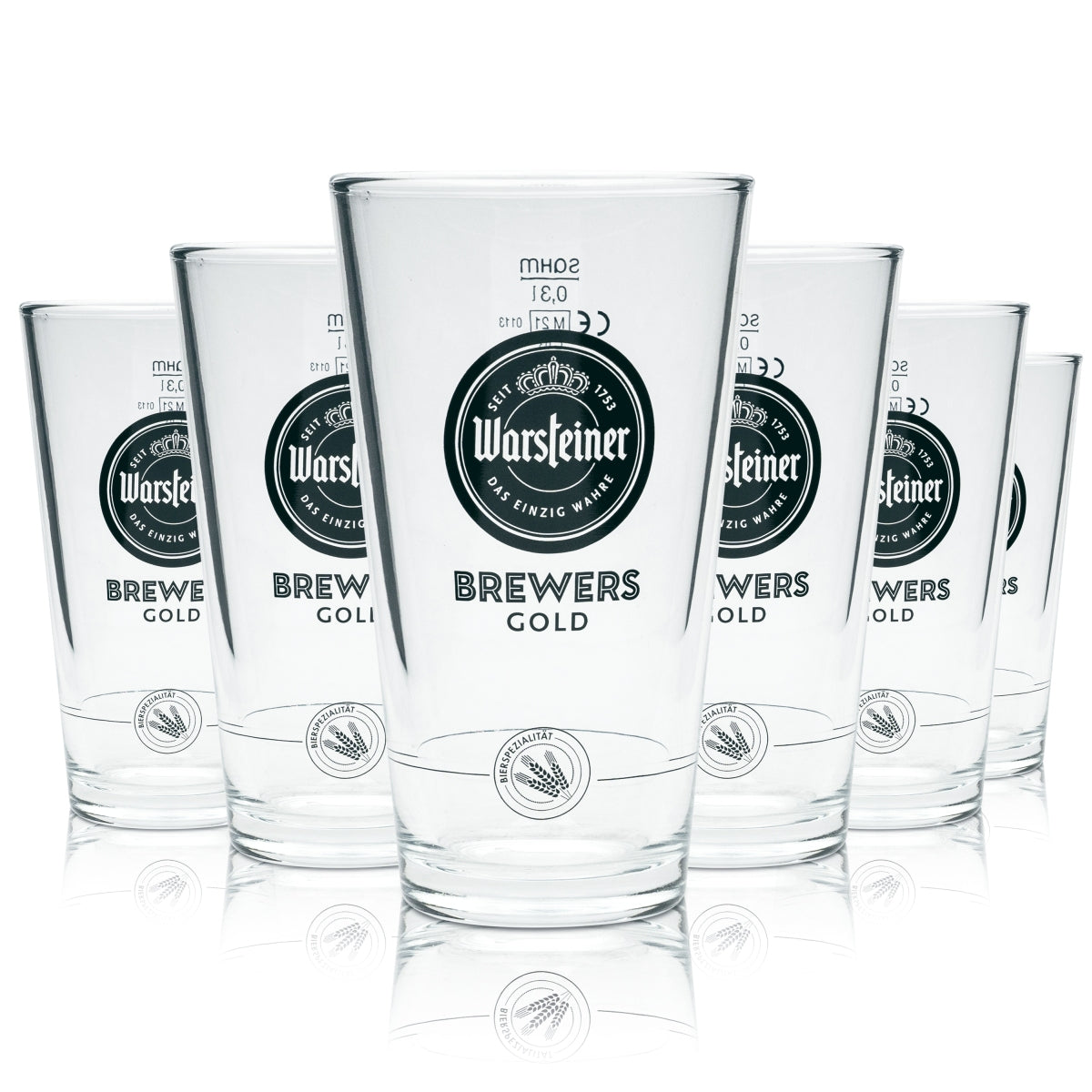 6x Warsteiner Bier Glas 0,3l Becher Brewers Gold Sahm Willi Gläser Brauerei