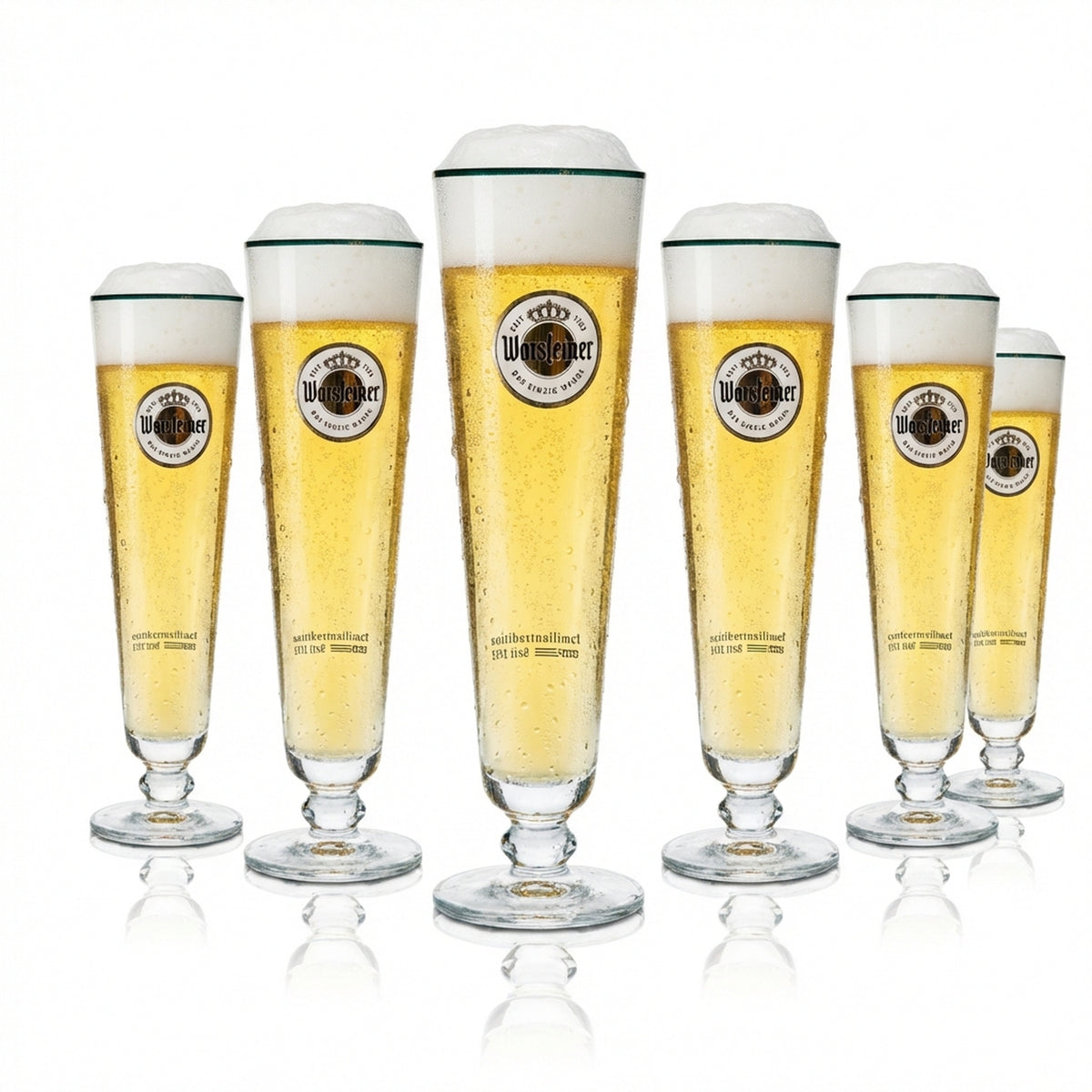 6x Warsteiner Bier Glas 0,4l Tulpe Exklusiv Goldrand