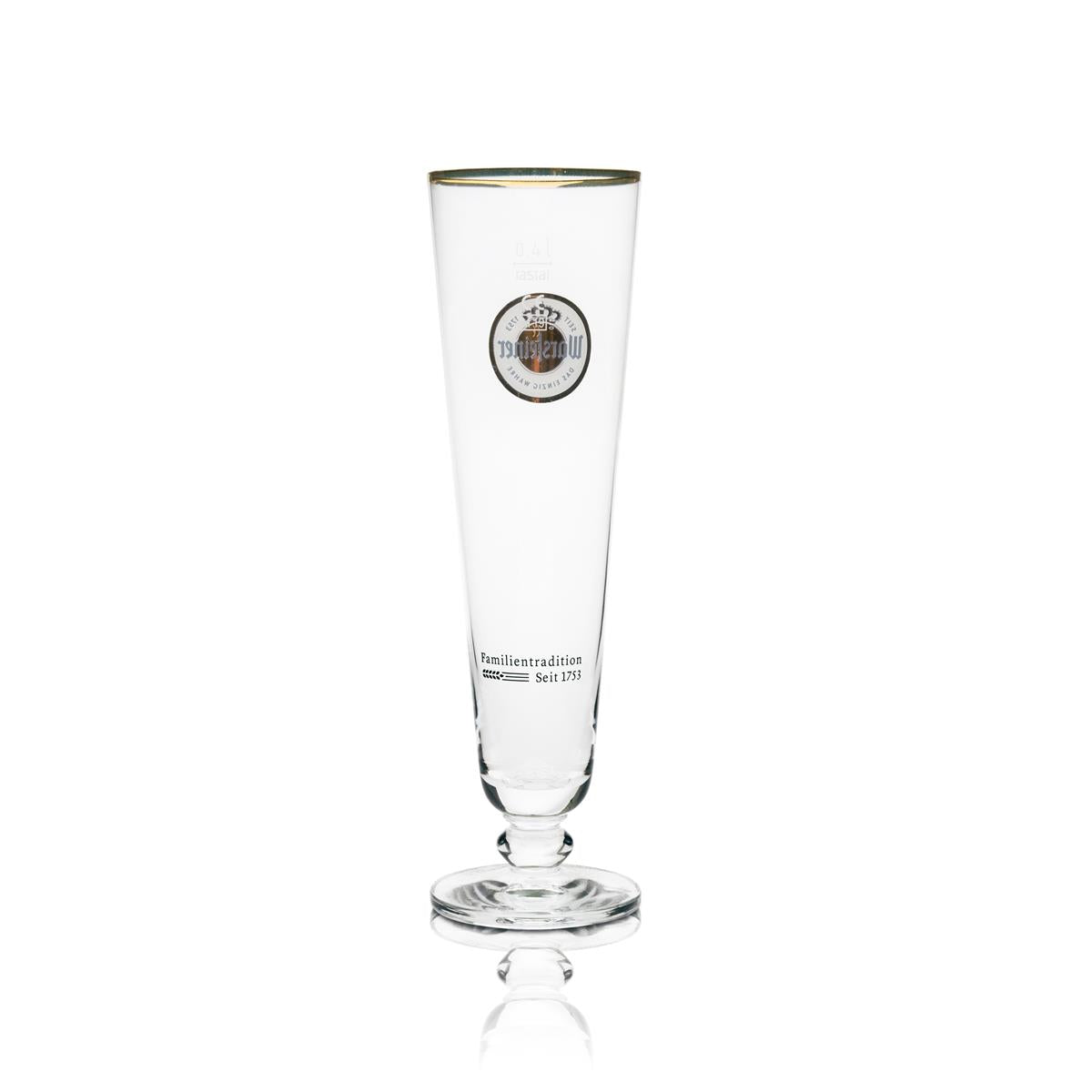 6x Warsteiner Bier Glas 0,4l Tulpe Exklusiv Goldrand – Ansicht 3