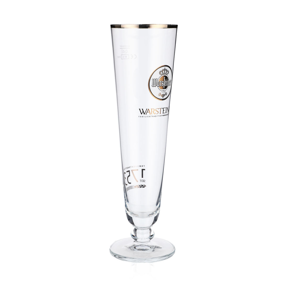 6x Warsteiner Bier Glas Gläser Biergläser 0,4l Pokal 1753 weißes Logo – Ansicht 3