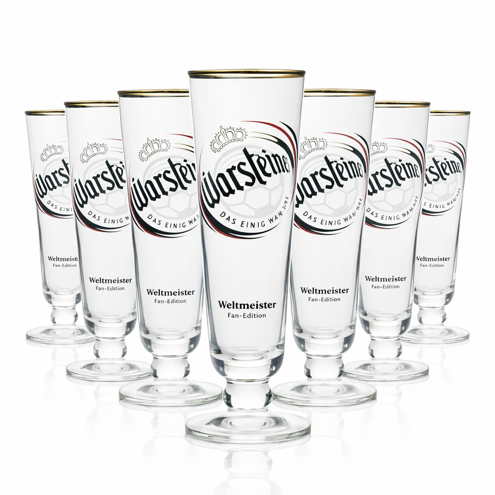 6x Warsteiner Bier Glas Tulpe Sonderedition Fan Edition Weltmeister 300ml