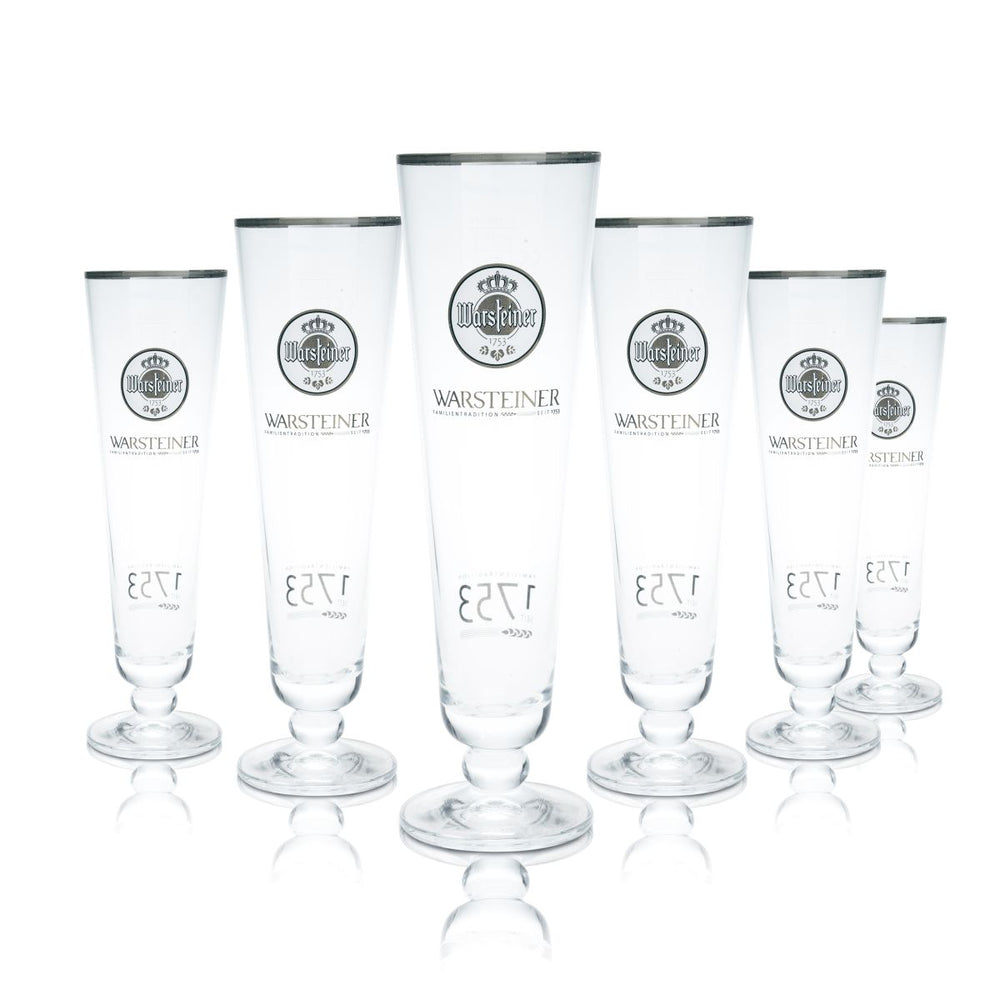 6x Warsteiner Bierglas 0,25l Bierpokal Pilstulpe 1753 Edition Gläser Set Gastro