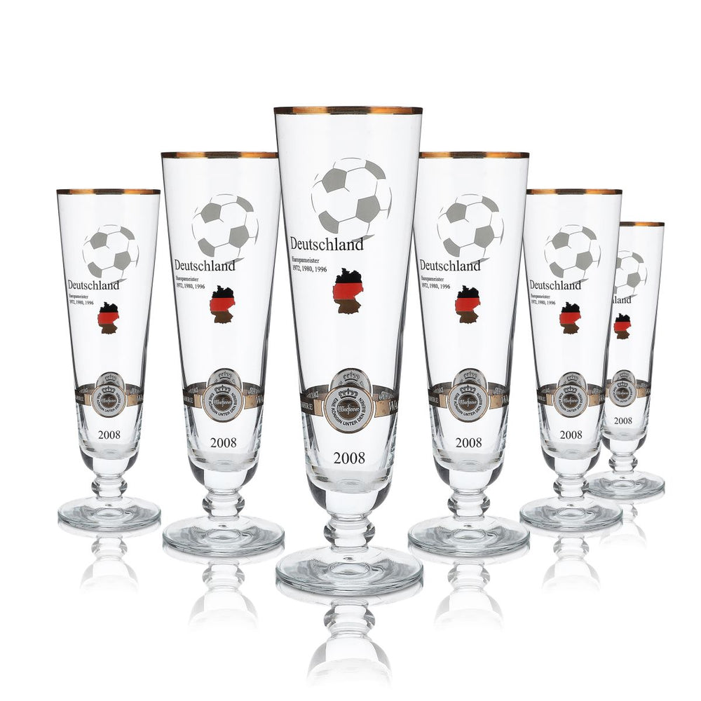 6x Warsteiner Sammlergläser Bierglas Biergläser Sonderedition Pokal Deutschland 2008