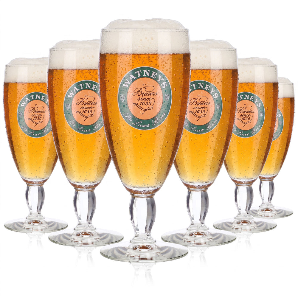 6x Watneys Bier Glas Pokal 0,3l Relief (6er Set)
