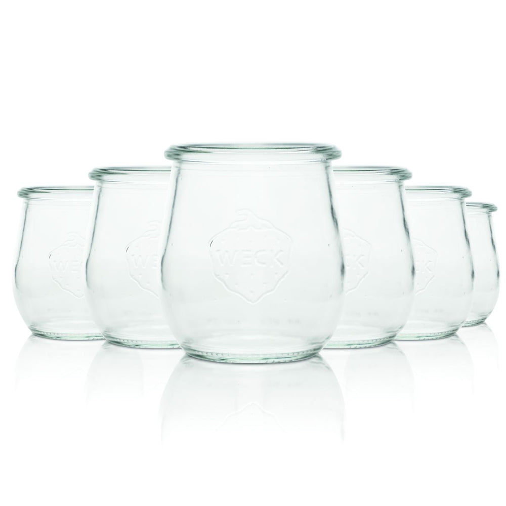 6x Weck Dessert Glas 0,22l Einmachglas Nachspeisenglas Pudding Mousse Creme