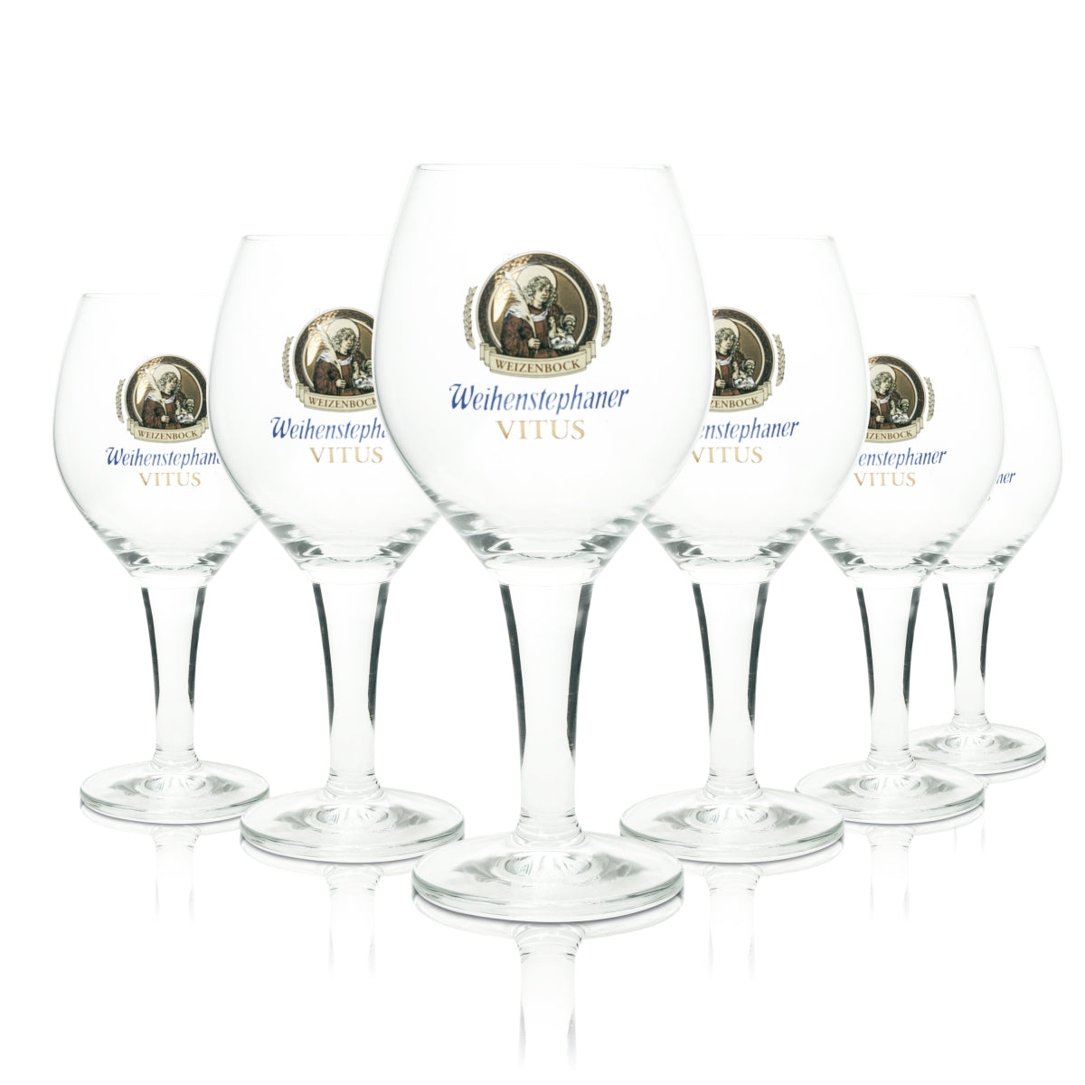 6x Weihenstephan Bier Glas 0,5l Pokal Vitus Maxime Sahm Tulpe Gläser Pils