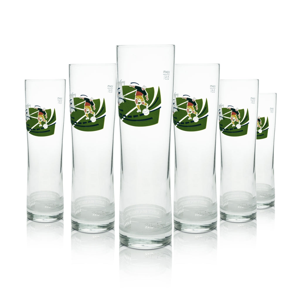 6x Weihenstephan Bier Glas Tulpe 0,5l Sahm Fussball Deutschlan Jamaica