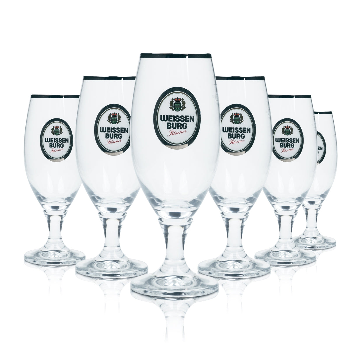 6x Weissenburg Bier Glas 0,25l Pokal Goldrand Ritzenhoff Tulpe Gläser Brauerei
