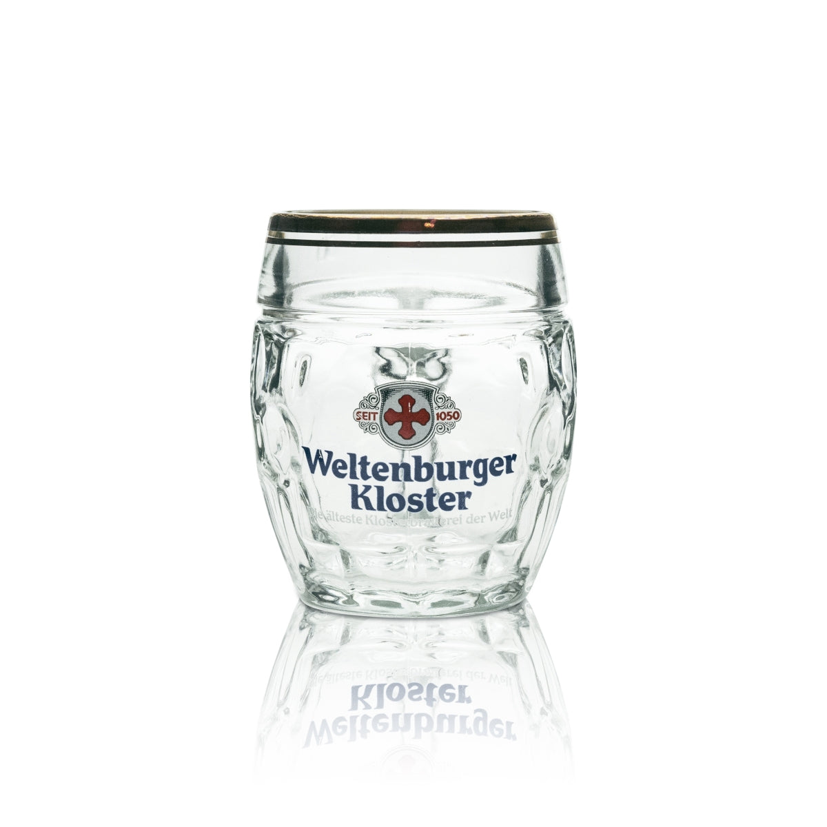 6x Weltenburger Kloster Bier Glas Krug klein rund 0,3l Stölze Goldrand – Ansicht 2