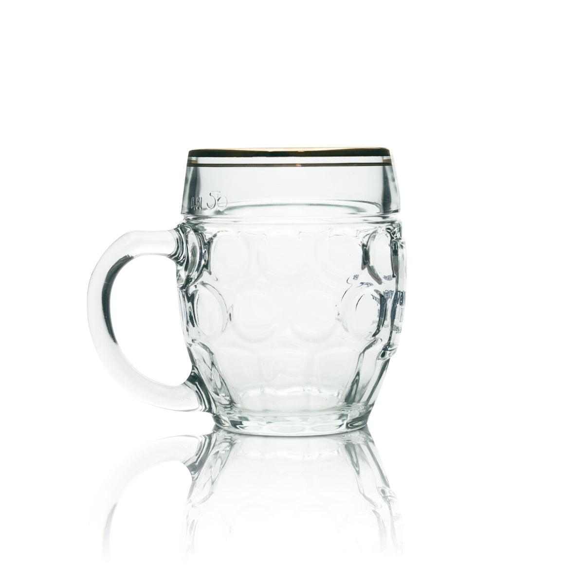 6x Weltenburger Kloster Bier Glas Krug rund 0,5l Stölze Goldrand – Ansicht 3