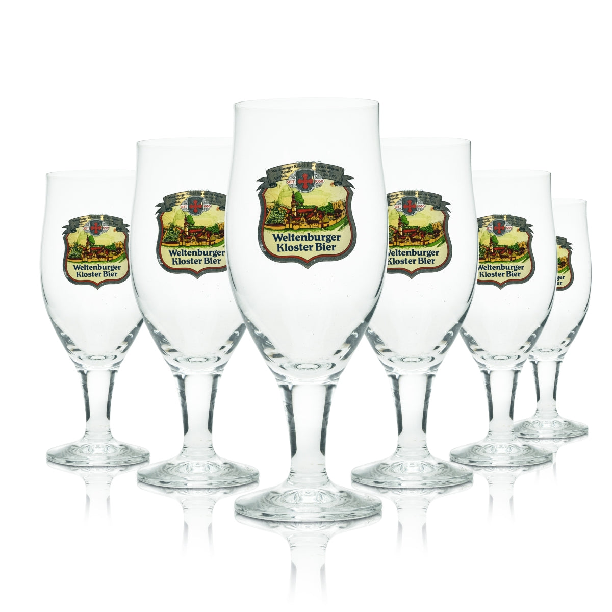 6x Weltenburger Kloster Bier Glas Pokal 0,3l Sahm