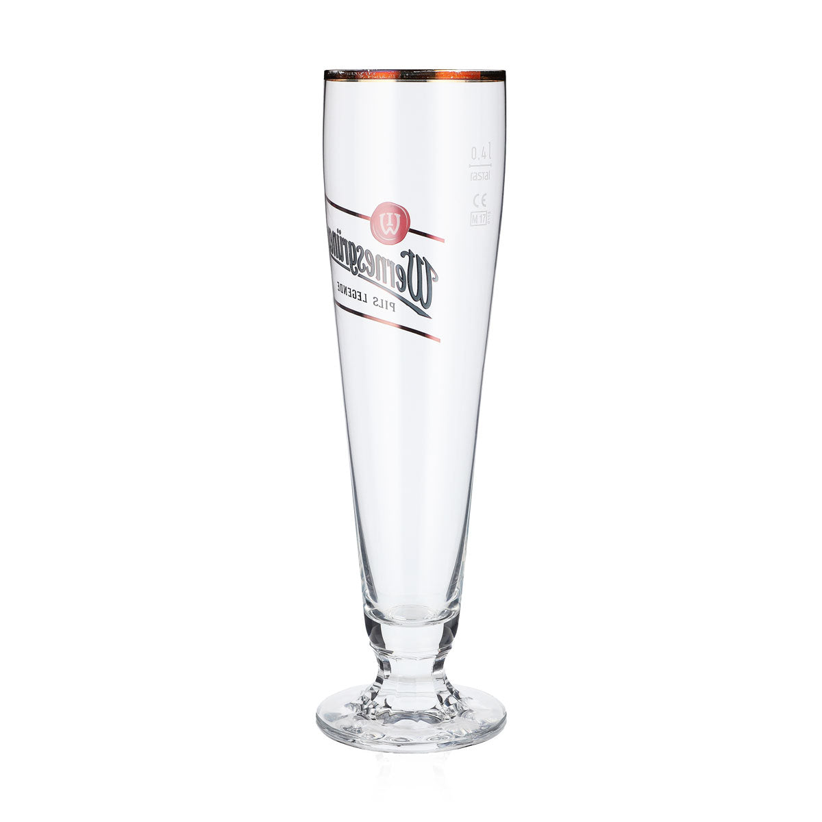 6x Wernesgrüner Bier Glas Pokalglas Biergläser 0,4l mit Goldrand Tulpe – Ansicht 4
